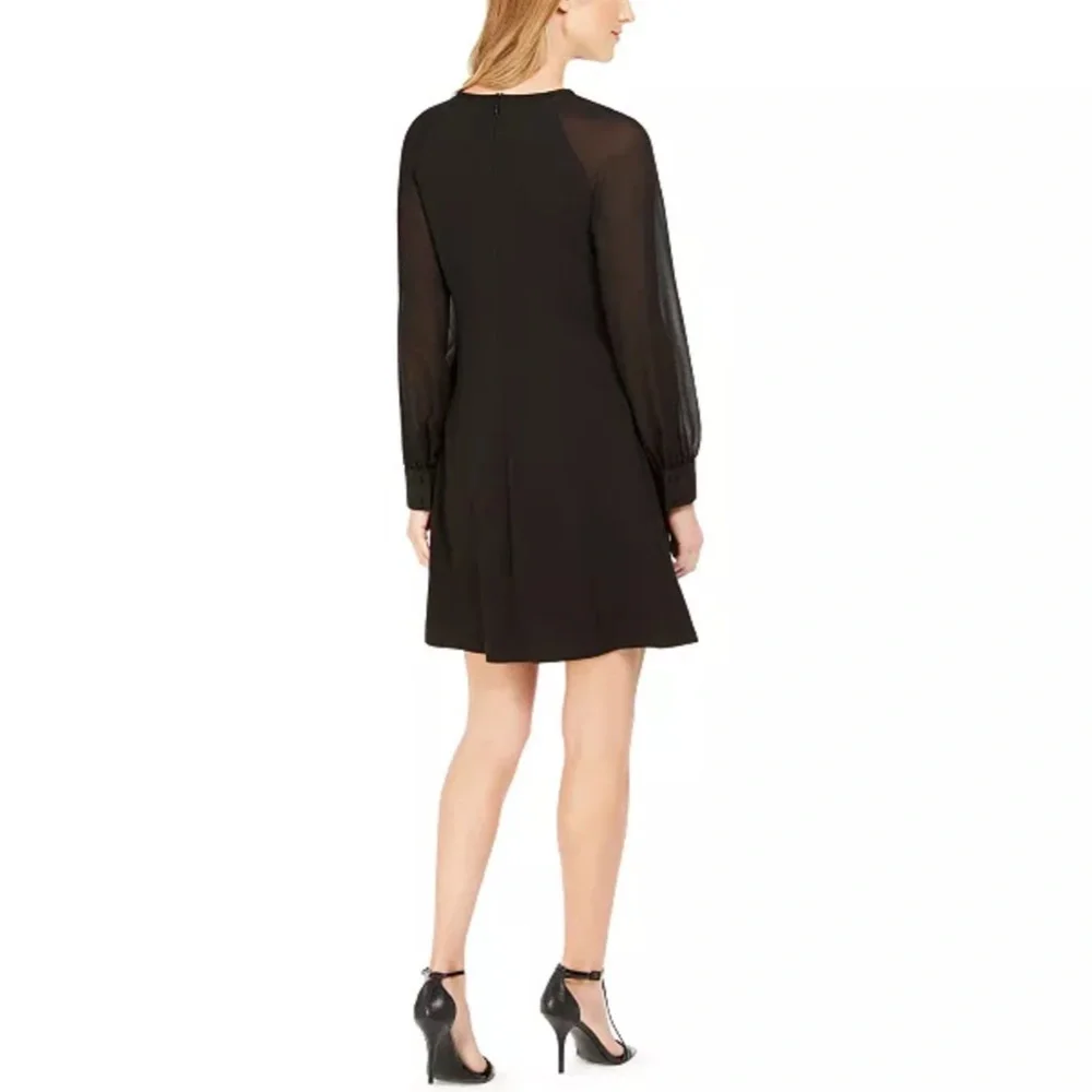 NWT Calvin Klein Calvin Illusion-Sleeve A-Line Dress
